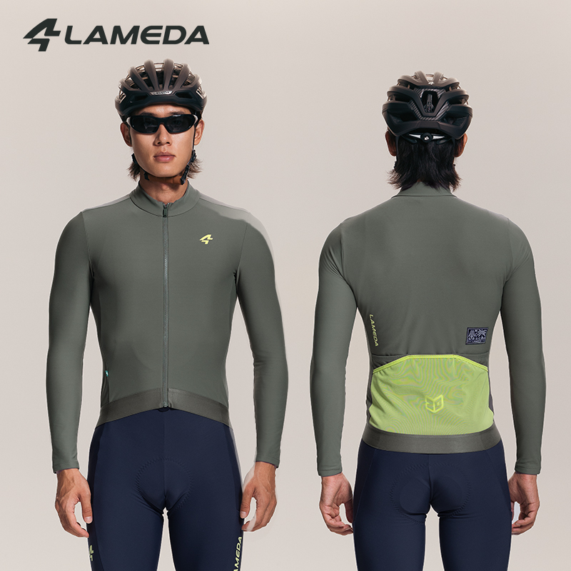 Cycling Gear Jacket - LAMEDA Winter-Fleece-Herren-Rennrad-Langarmtrikot, Thermo-Fleece, MTB-Fahrradjacke für kaltes