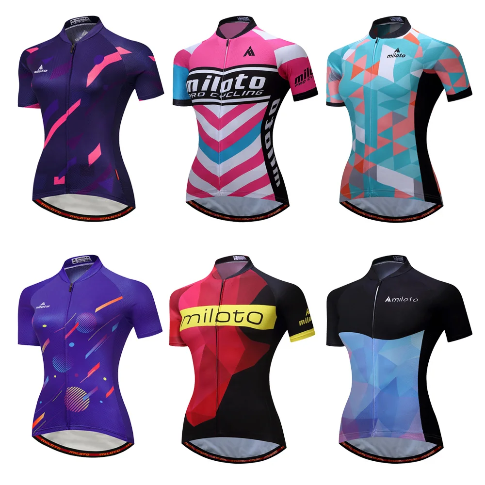 Cycling Gear Girls - MILOTO 2025 Damenmode-Kurzarmtrikot, Sommer-Outdoor-Sport, Anti-UV, MTB-Fahrradbekleidung