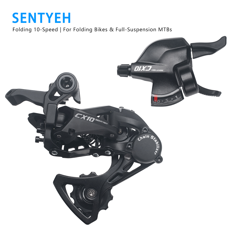 Cycling Gear Kit - SENTYEH Mountainbike-Schaltwerk, Hochspannungs-9-10-Gang-Kurzschaltwerk, faltbares Fahrrad-Schaltkit für