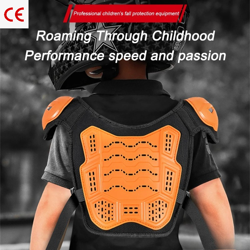 Cycling Gear Jacket - Kinder-Moto-Vollschutzset, Motocross-Schutzweste, Stoßfeste Ausrüstung mit Knieschonern