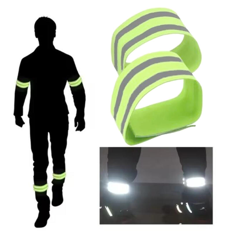 Cycling Visibility Gear - Hochsichtbare Reflektierende Sicherheitsbänder Verstellbare Handgelenk-, Knöchel-