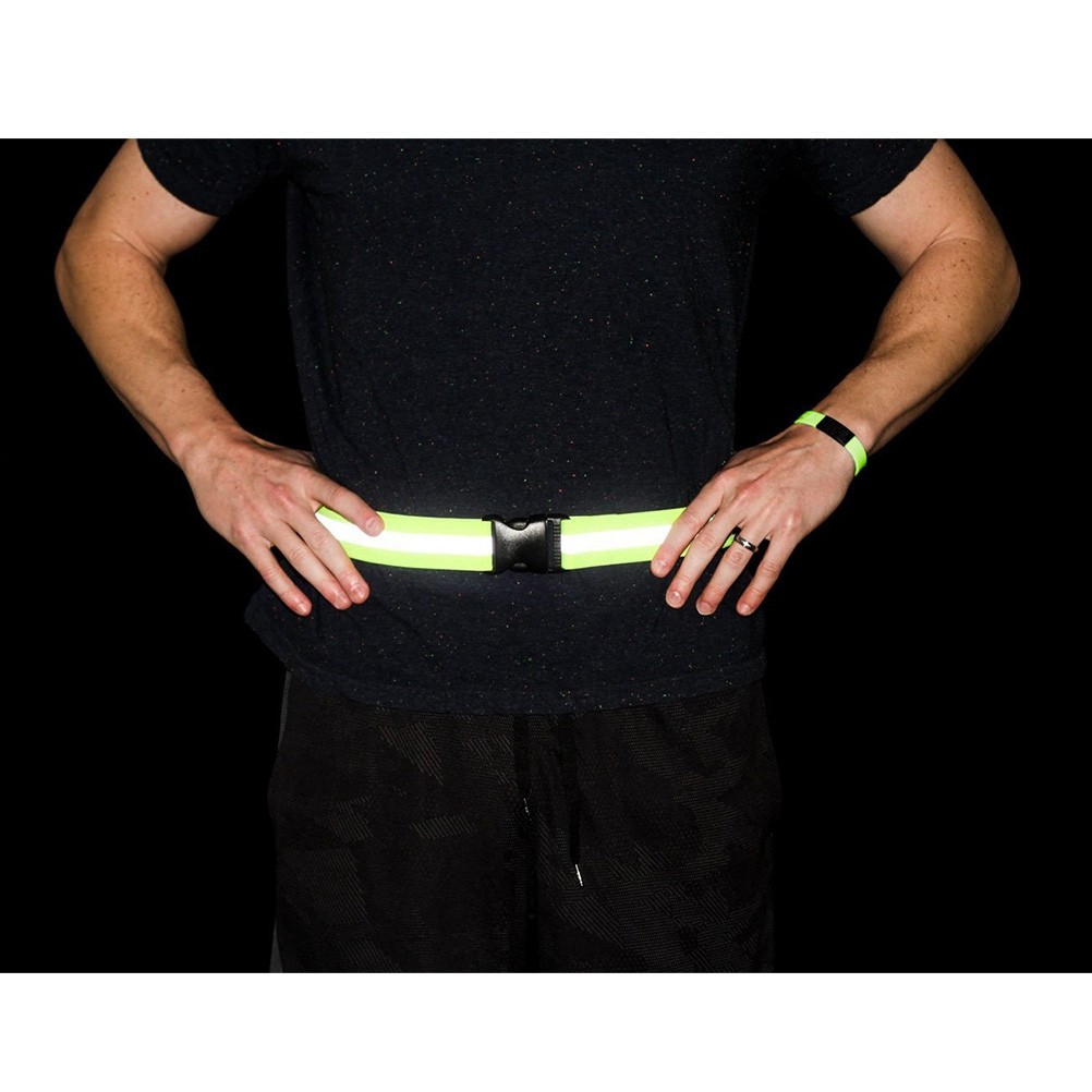 Cycling Visibility Gear - 2 Stück fluoreszierender grüner reflektierender Hüftgürtel,